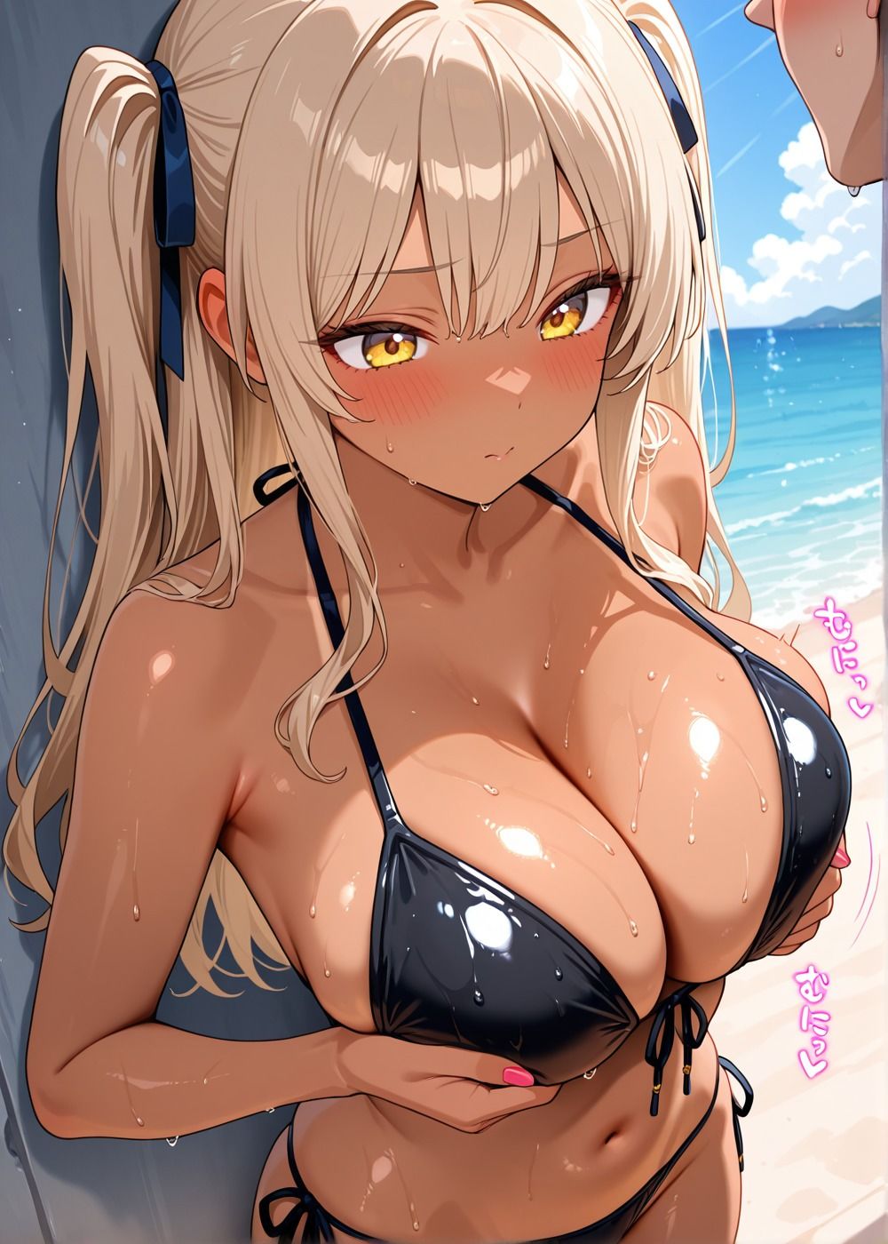 サンプル画像2:海に行ったら日焼けギャルとヤレた話(もふもふプリン) [d_688957]