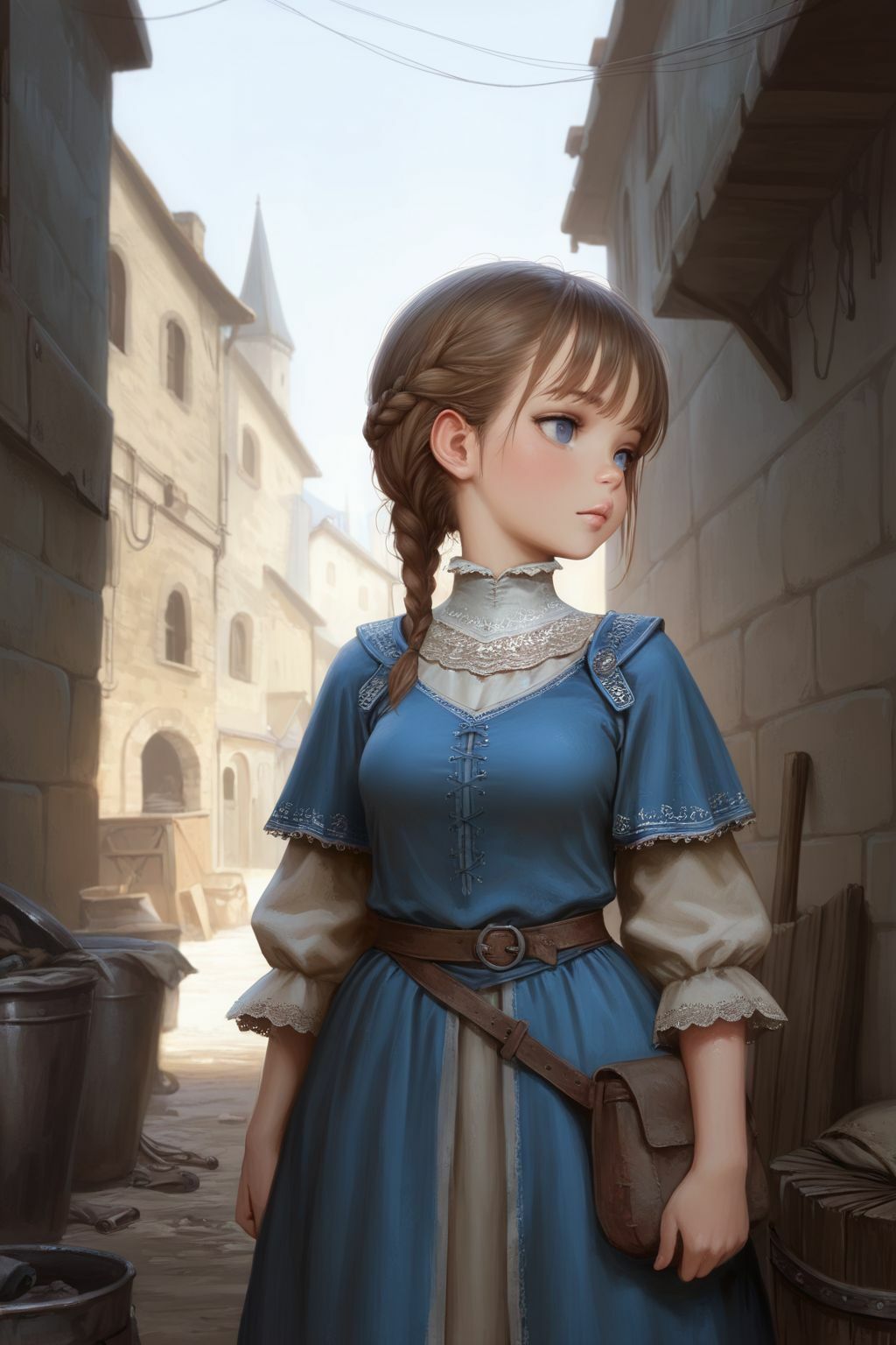中世都市の路地裏少女 サンプル画像 2