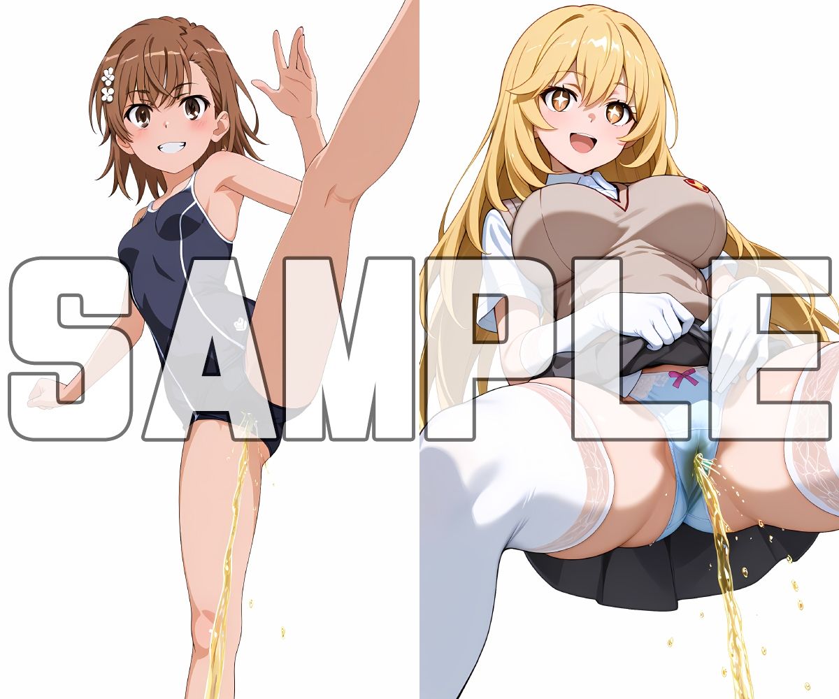 蔵出しおしっこお漏らしする「御〇美琴」と「食〇操祈」1