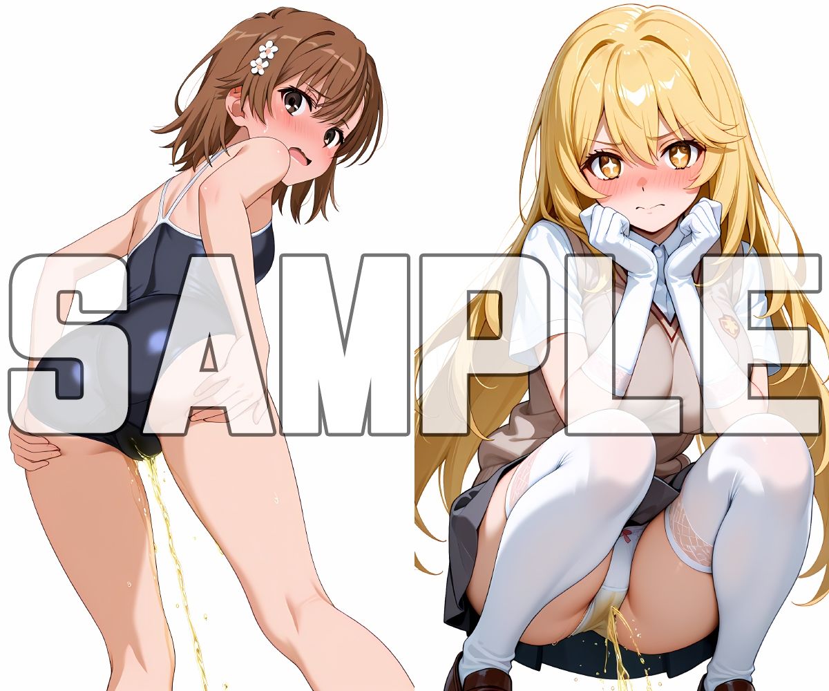 蔵出しおしっこお漏らしする「御〇美琴」と「食〇操祈」2