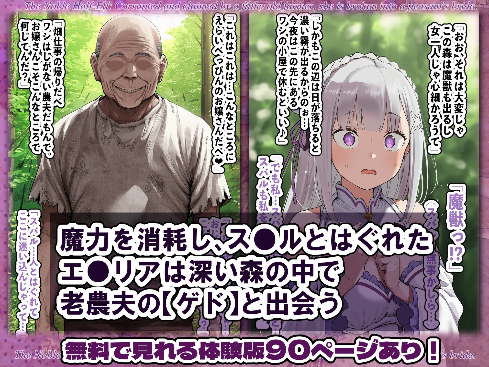 高潔なハーフエルフのエ〇リアが辺境の農民爺に騙され嫁に堕とされる - hitomi raw無料エロ漫画（同人誌）サンプル画像 003