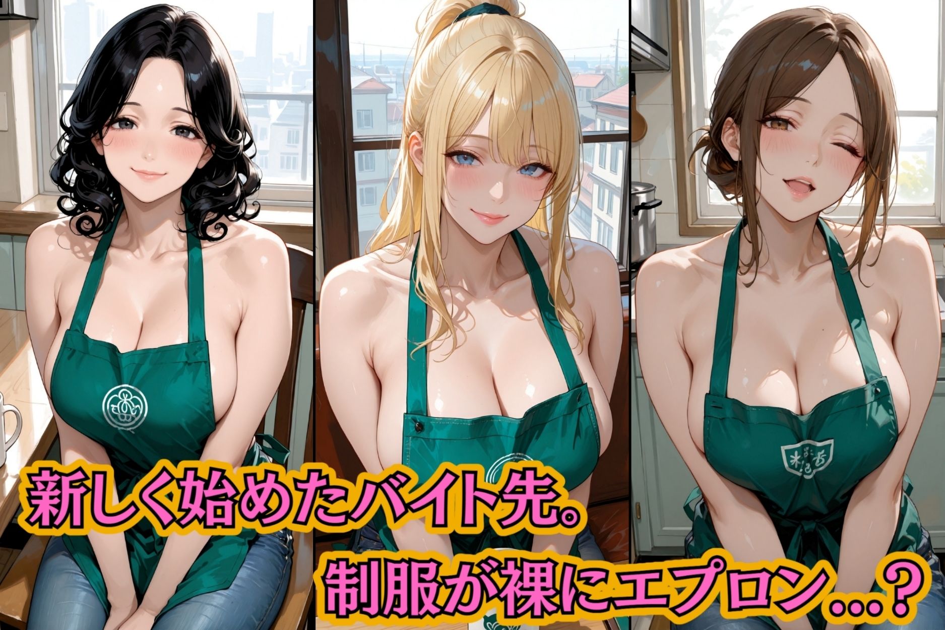 サンプル画像5:バイト先の制服が裸にエプロン！？〜普通に我慢できないよ(mapuememaru) [d_689588]