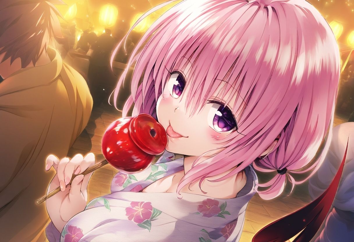 サンプル画像2:楽園計画美少女と夏祭りデートで仲良し(ai love mayo。) [d_689594]