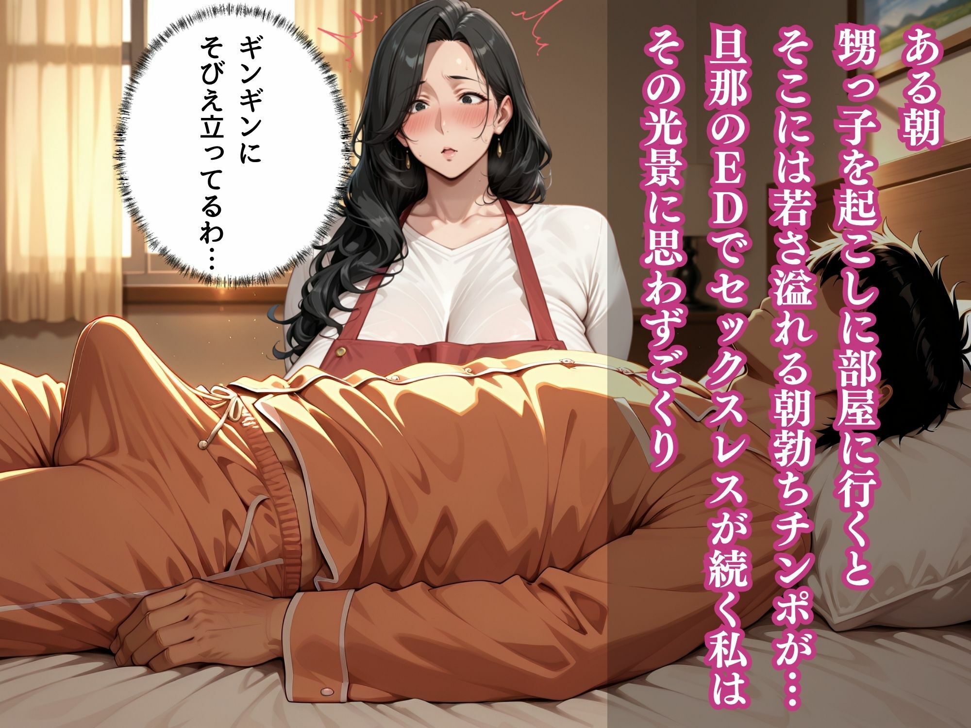 サンプル画像2:爆乳叔母（35才）  旦那出張中に居候甥っ子の朝立ちで若き肉棒に発情セックス(みるくさんど) [d_689615]