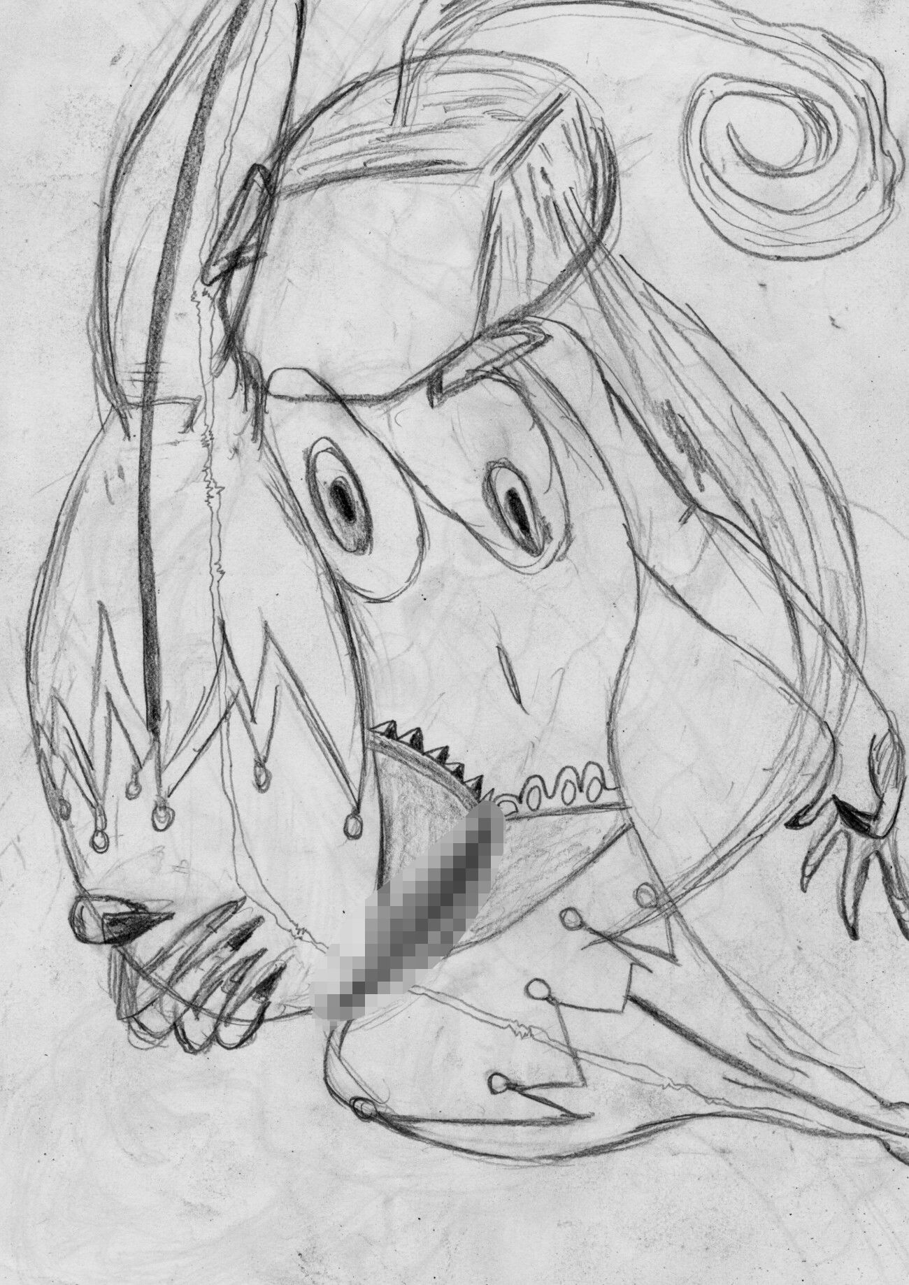 サンプル画像2:黒よりも黒いエロティックホラー黒戯絵集「マネキンポーズ7」(黒納豆) [d_689659]