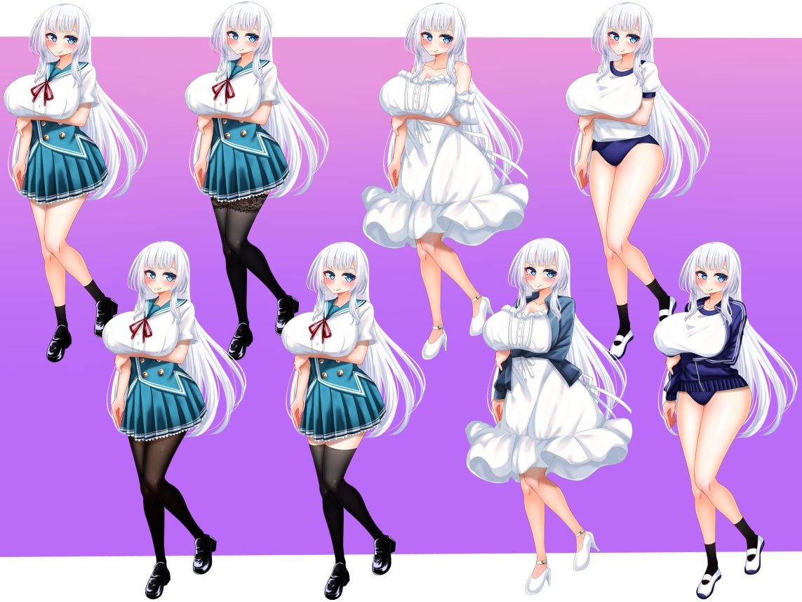 サンプル画像3:立ち絵素材 制服の女の子 HCGセット4(水の木) [d_690015]