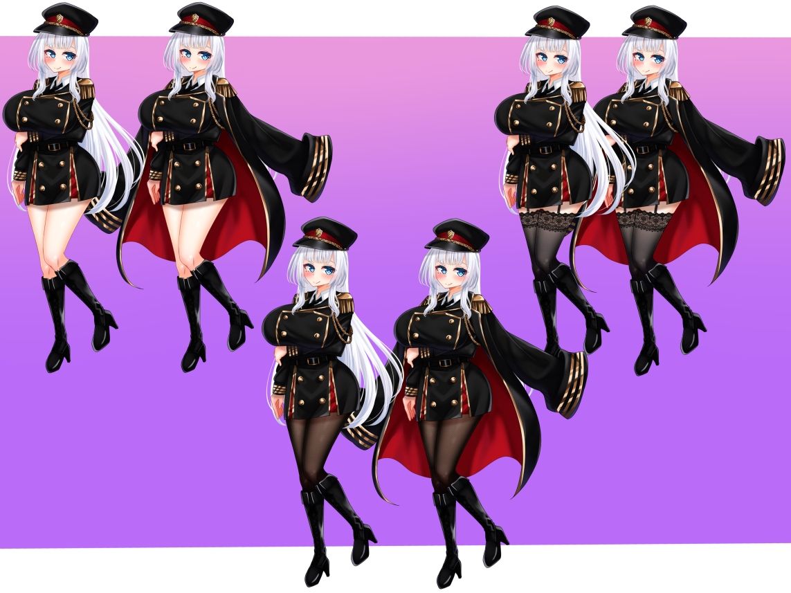 サンプル画像4:立ち絵素材 制服の女の子 HCGセット4(水の木) [d_690015]