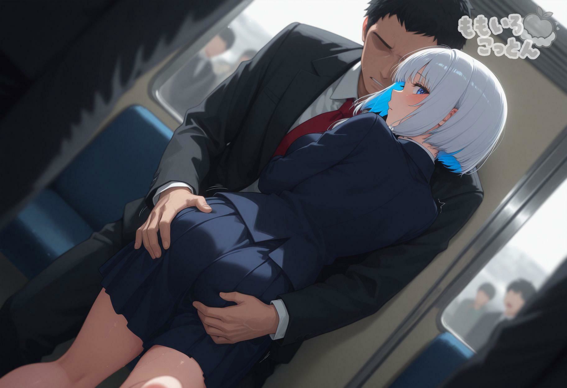 サンプル画像4:通勤快感線-始発電車に揺られて-(ももいろこっとん) [d_690122]