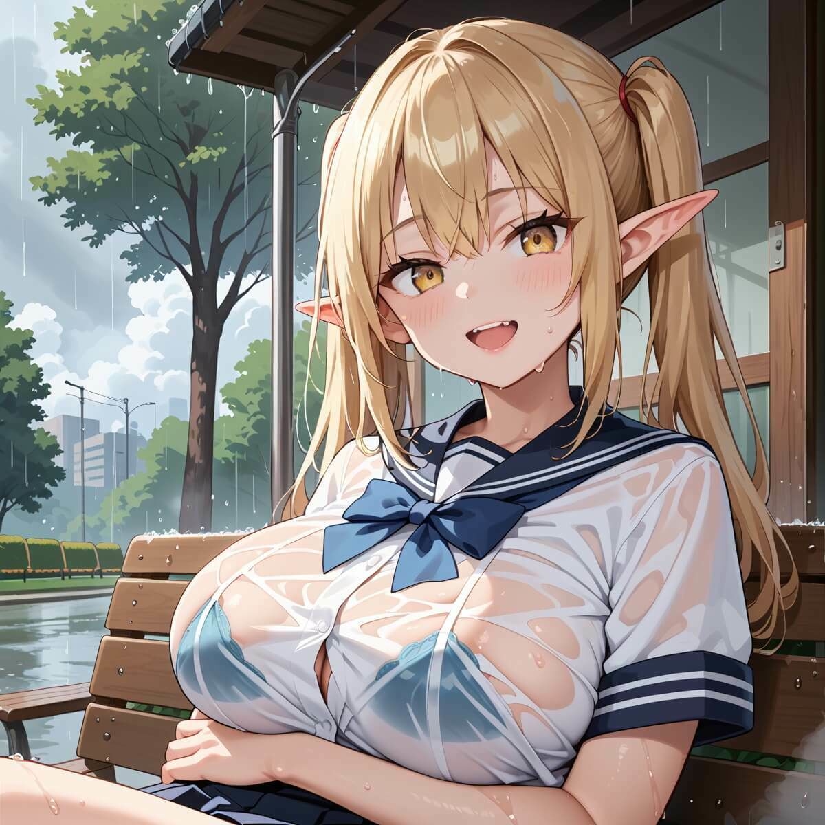 サンプル画像1:雨の中エロエルフに絞り取られた2！310枚(福丸のおうち) [d_690178]