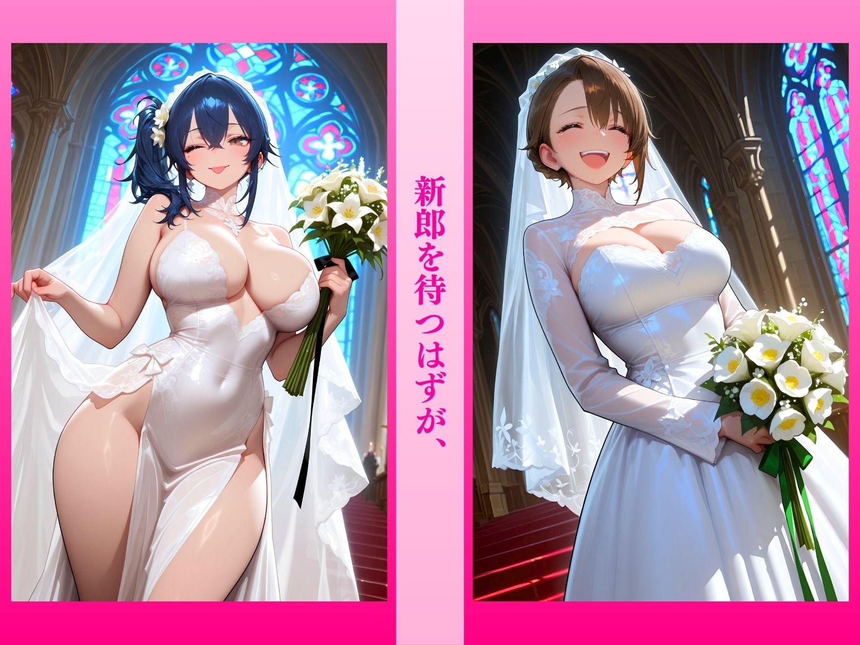 巨乳花嫁寝取られ悦楽犯純白ドレスが淫乱に染まる 画像1