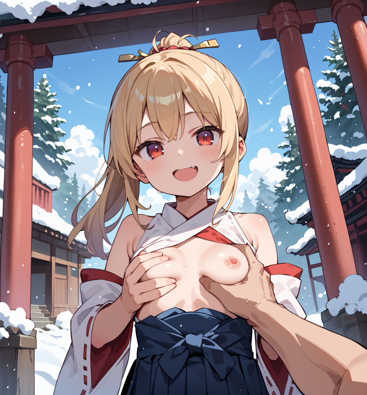 雪の初詣、巫女さんが笑った瞬間に春が来たscene.6 画像5