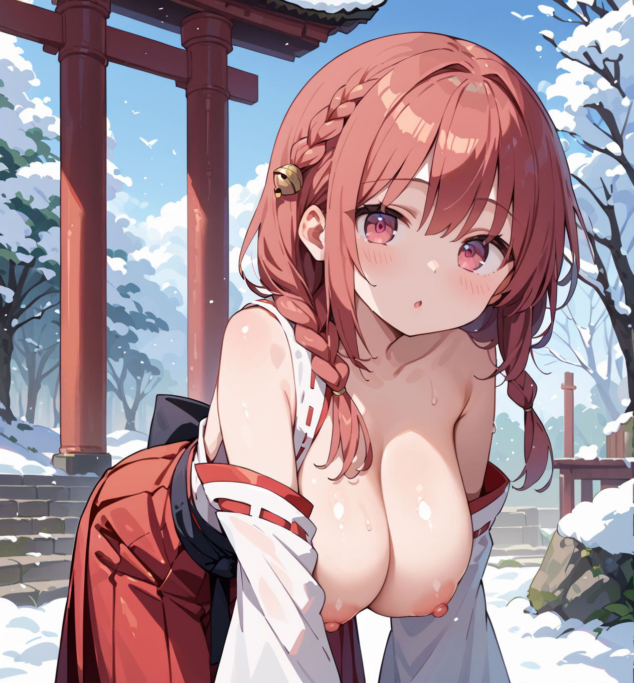 雪の初詣、巫女さんが笑った瞬間に春が来たscene.7 画像1