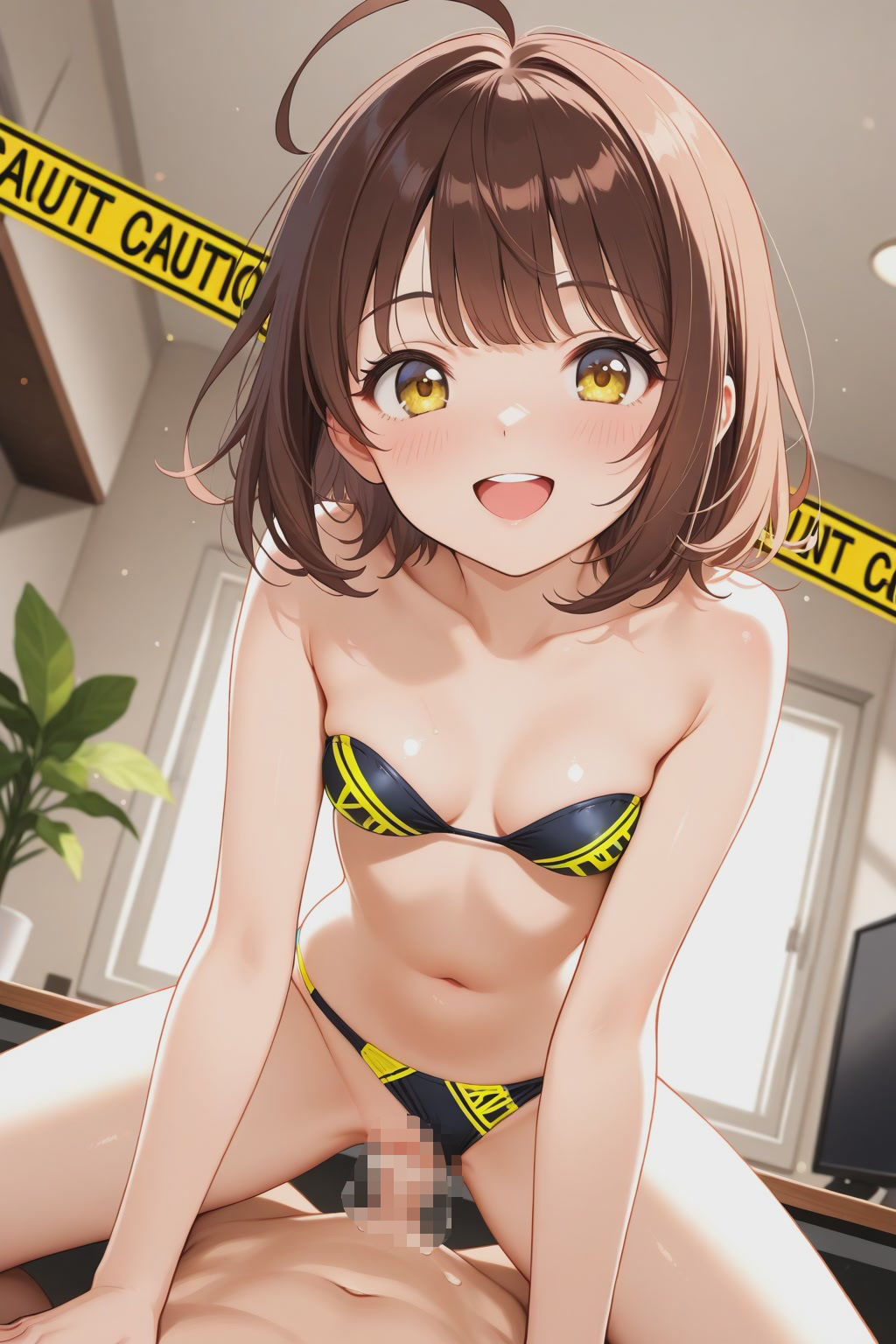 サンプル画像1:夢見る乙女の秘密12〜注意テープ柄ビキニ編1(ぱてぃすりーず) [d_691204]