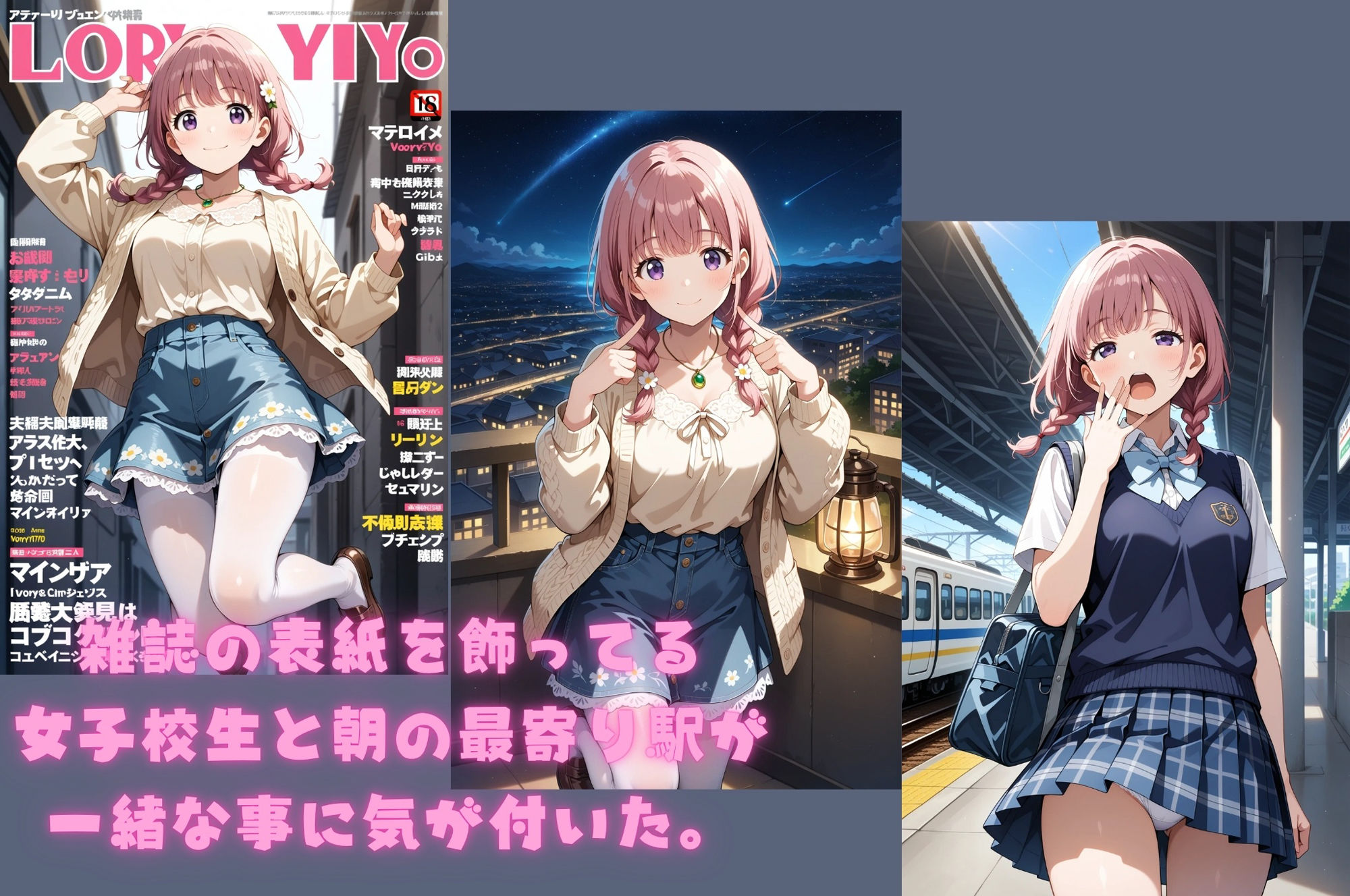 サンプル画像3:雑誌の女子校生を駅で見つけて可愛すぎたので電車痴●しました。(入口500m) [d_691344]