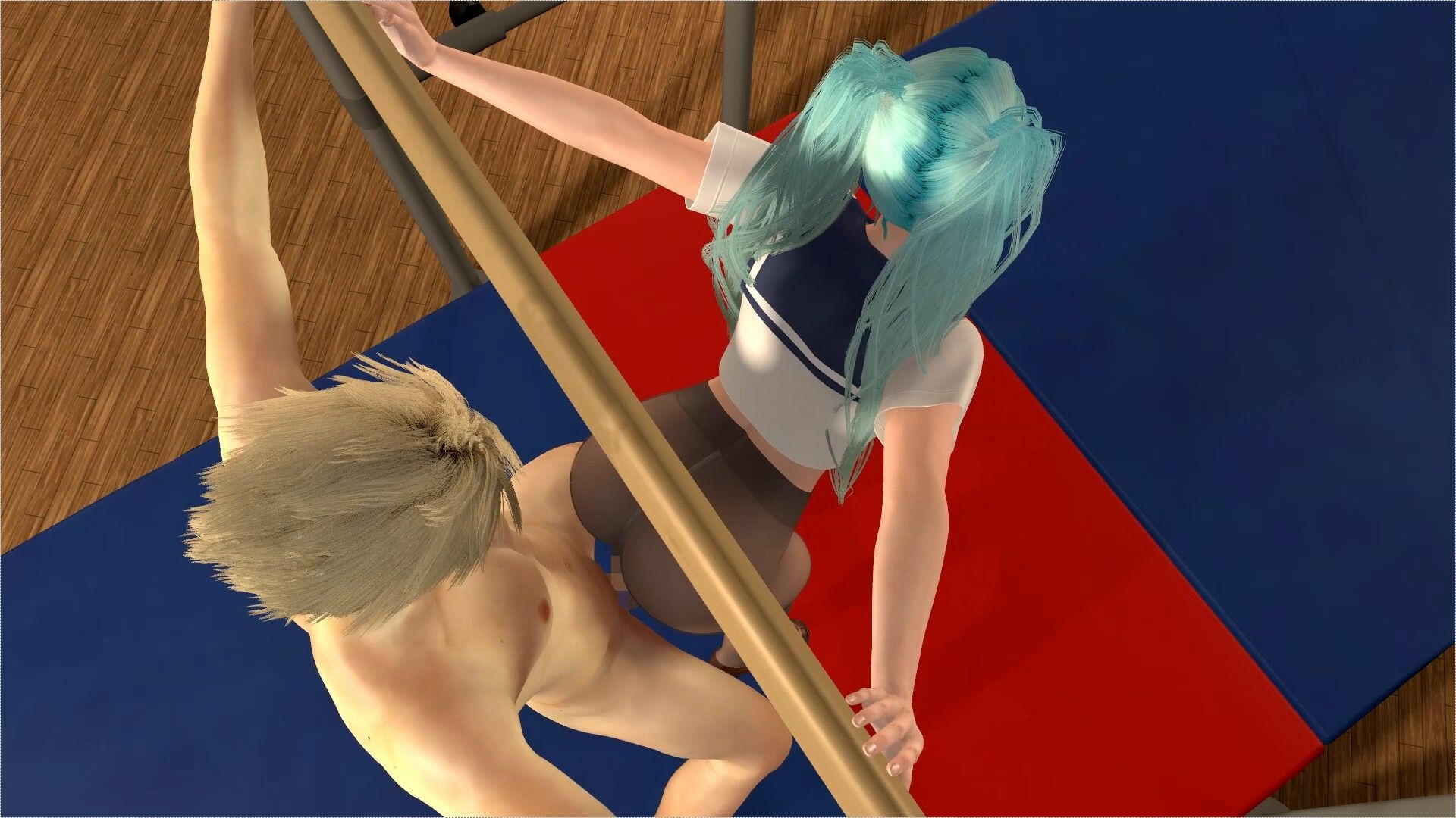 サンプル画像5:【ROMV339】【動画】初音ミク3Dセーラー制服黒ストッキングとクラウド「新体操鉄棒セックス」(ローズ志向) [d_691353]