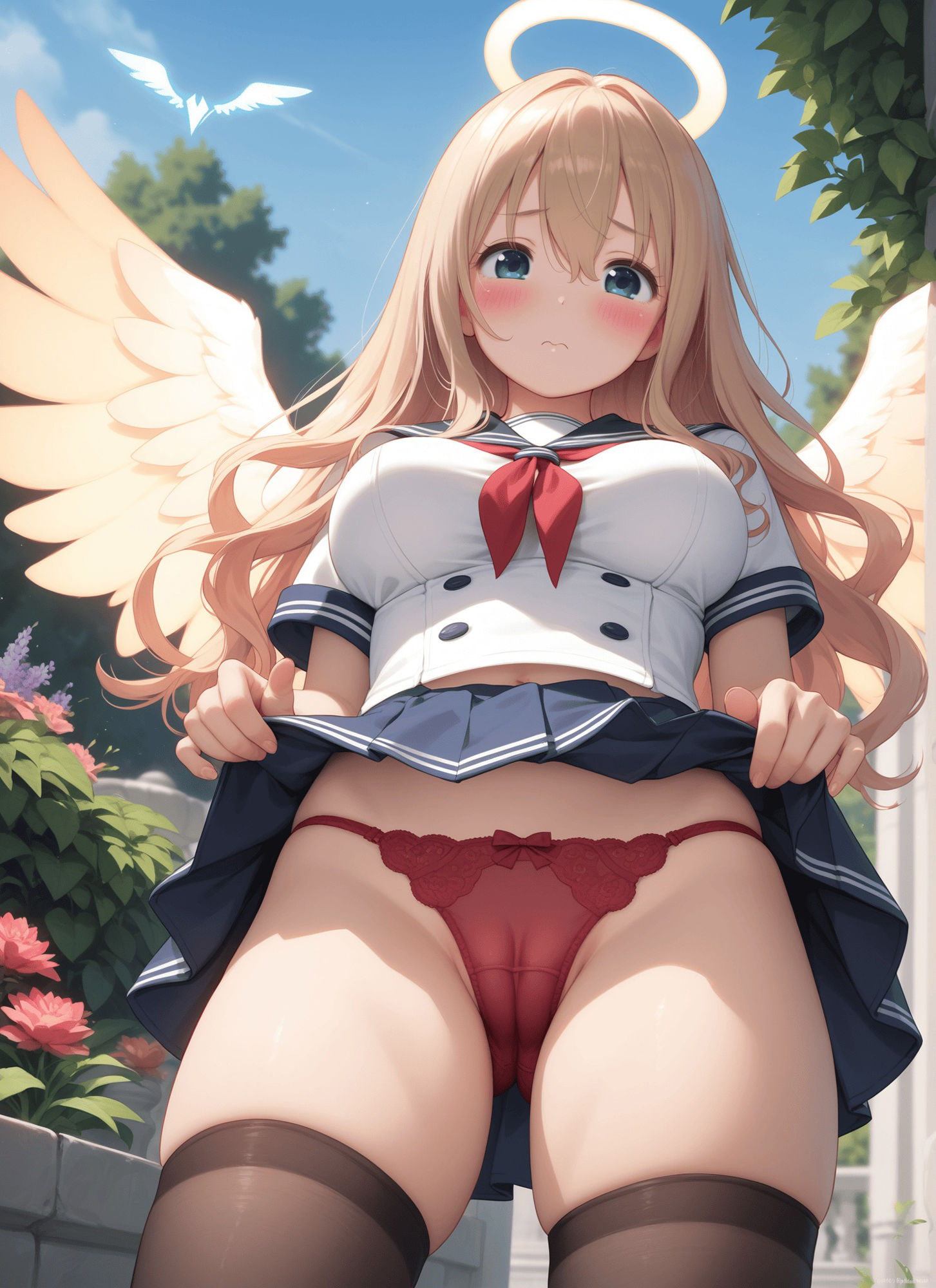 見上げたボレロ制服パンツ・見上げた喪服パンツ・見上げた制服天使パンツ 画像6