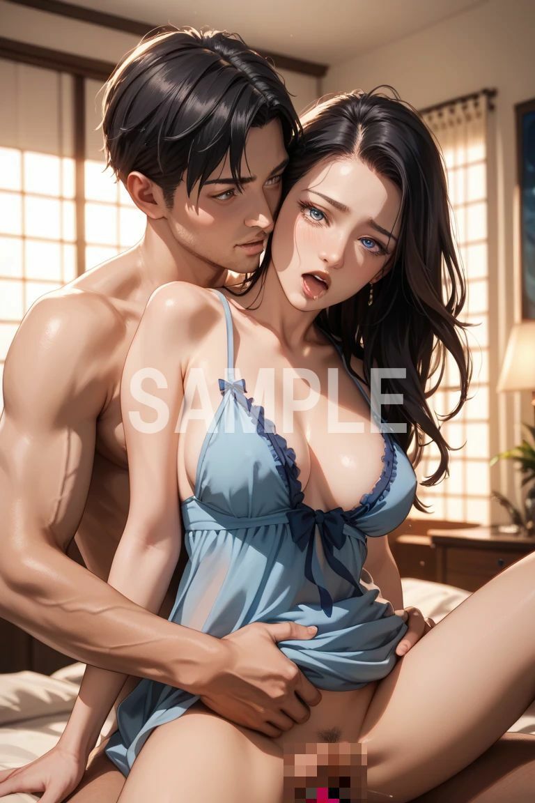 サンプル画像1:隣室の人妻と深夜の密通 〜夫のイビキがBGM〜(愛だろAi) [d_691681]