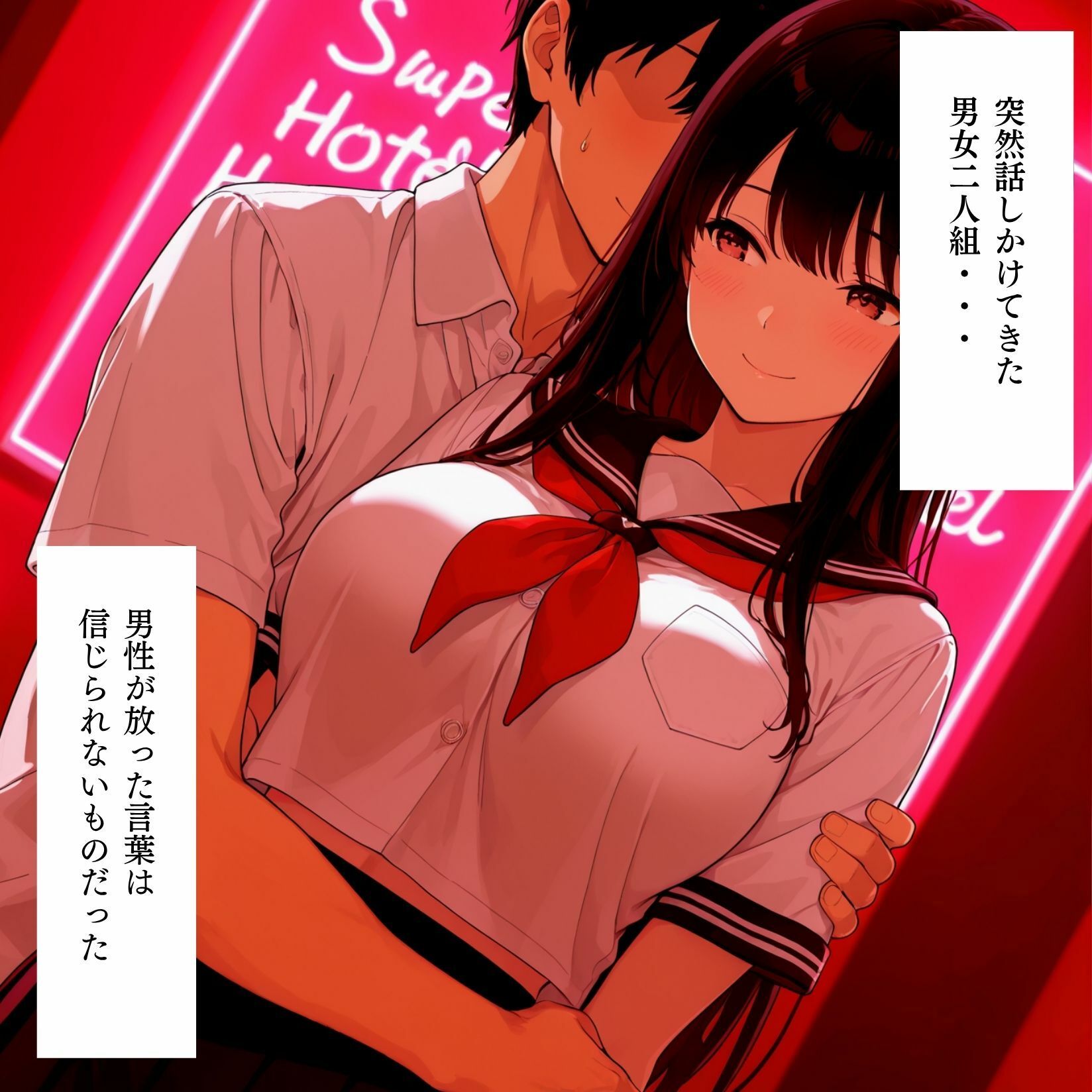 サンプル画像1:女子校生×寝取らせ〜通行人の俺に彼女を寝取らせるクズ彼氏〜(バナナと生絞り) [d_691747]