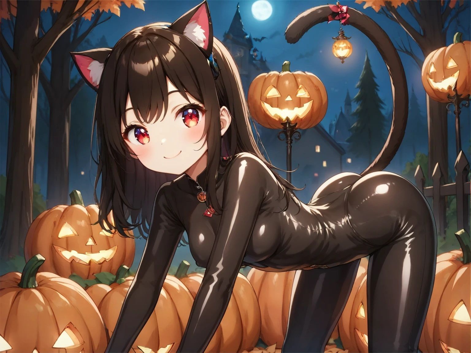 ハロウィン 魔女と黒猫 画像3