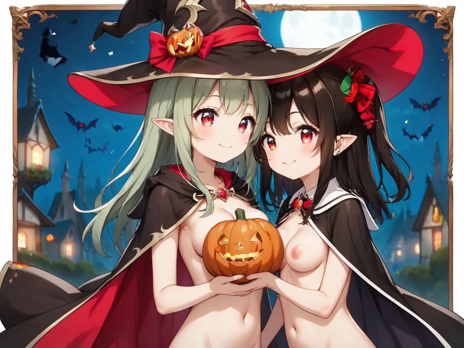 ハロウィン 魔女と黒猫 画像5