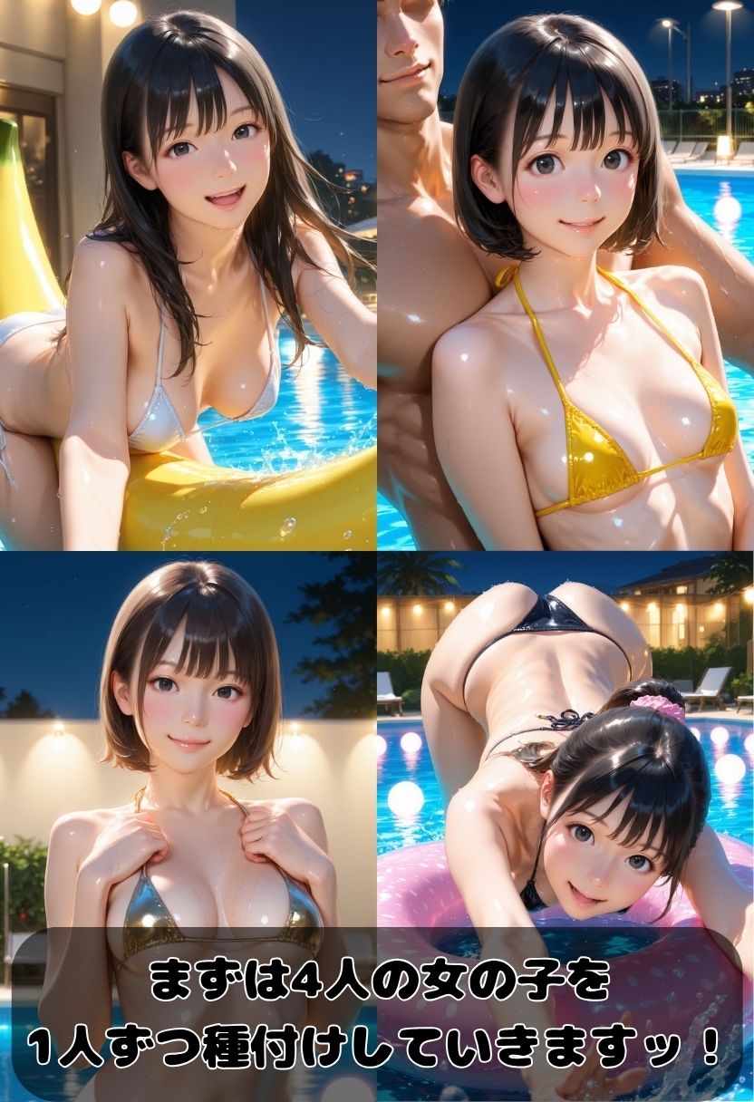 サンプル画像3:子作りナイトプール  〜ヤリ目のビッチ達に種付けせっくす〜(ジョニーデッパー) [d_691951]