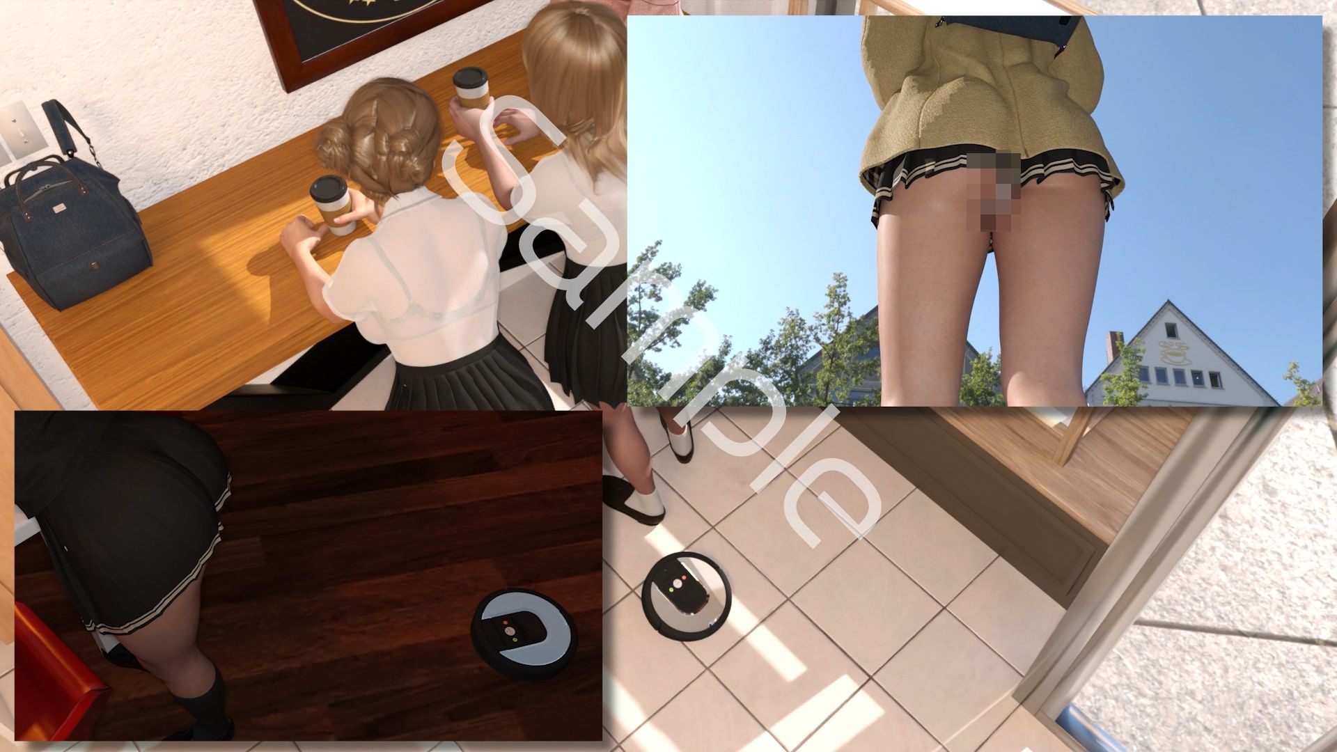 【▲100△100●100】学校帰りにコーヒーショップに寄って雑談する廻里と友梨。2025シリーズ（010:同学年の二階堂沙耶が駅のホームや図書室でスカート内を盗撮され、純白のパンティが映った動画が盗撮動画サイトで売られ、数千DLでオナネタにされまくってる件） 画像2