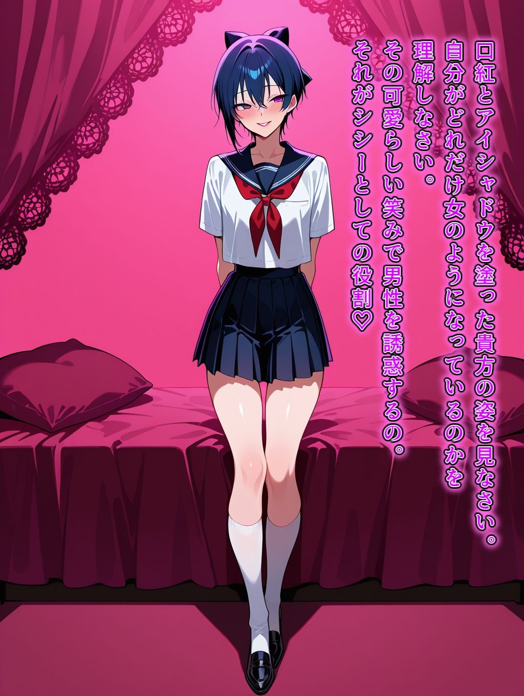 【女装メス堕ちシッシーキャプション1】あなたをSissyに染め上げる（はーと）男に溺れるマゾメス製造シッシーキャプション集 サンプル3