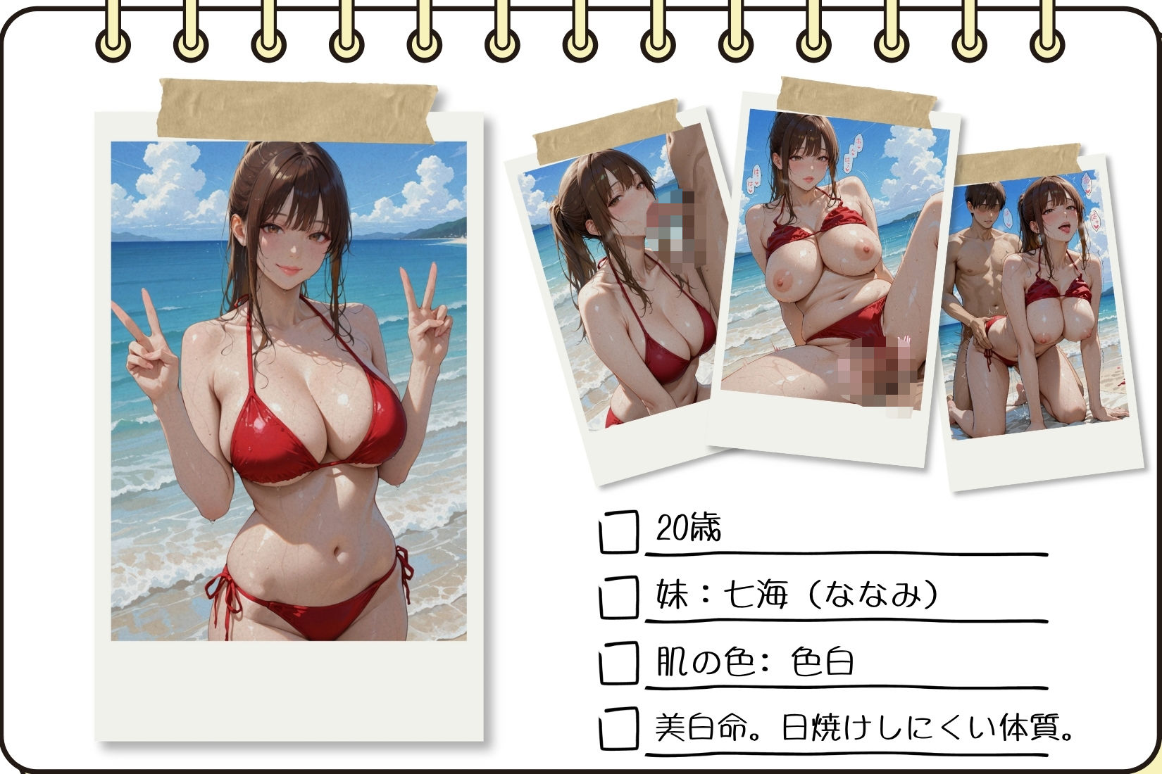 双子ビーチ〜白黒姉妹にビーチで中だしVol.2 画像2