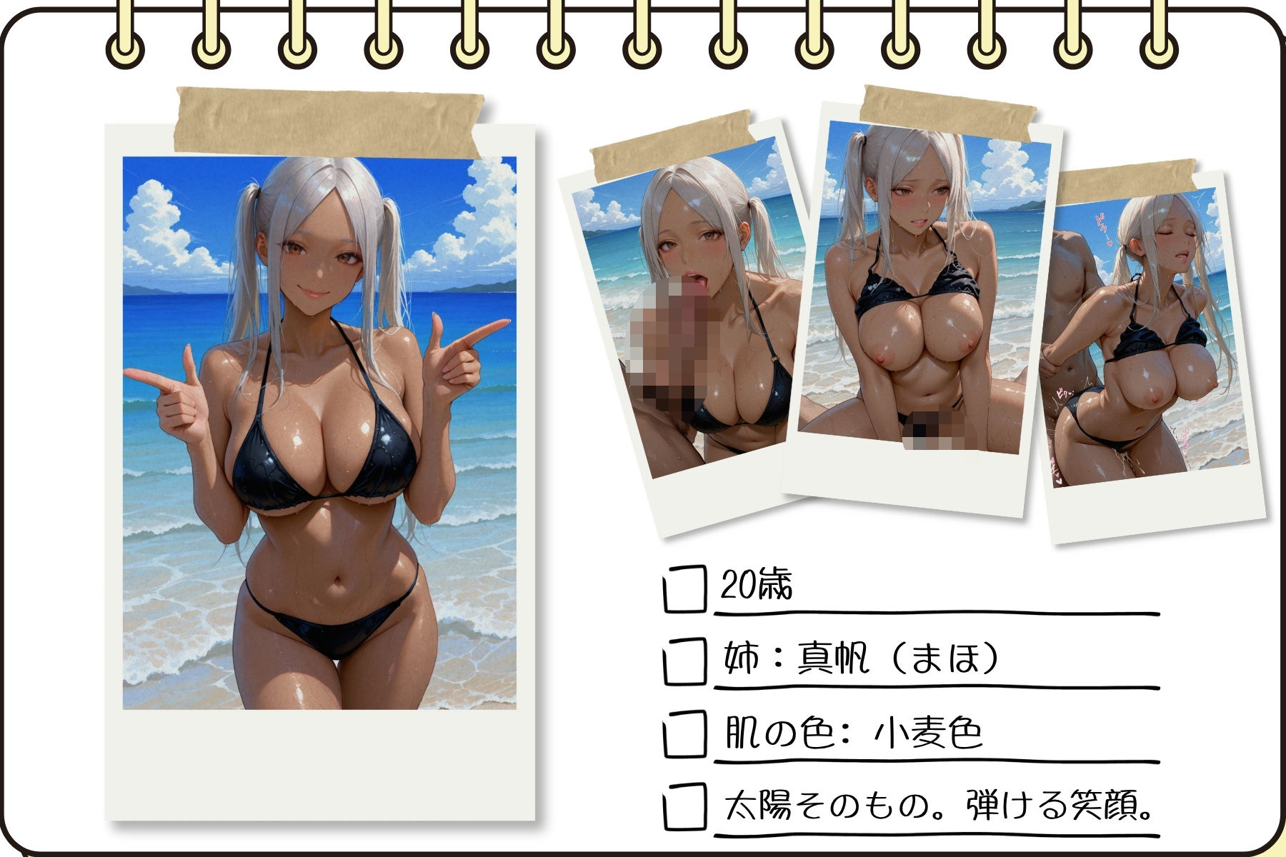 双子ビーチ〜白黒姉妹にビーチで中だしVol.2 画像3