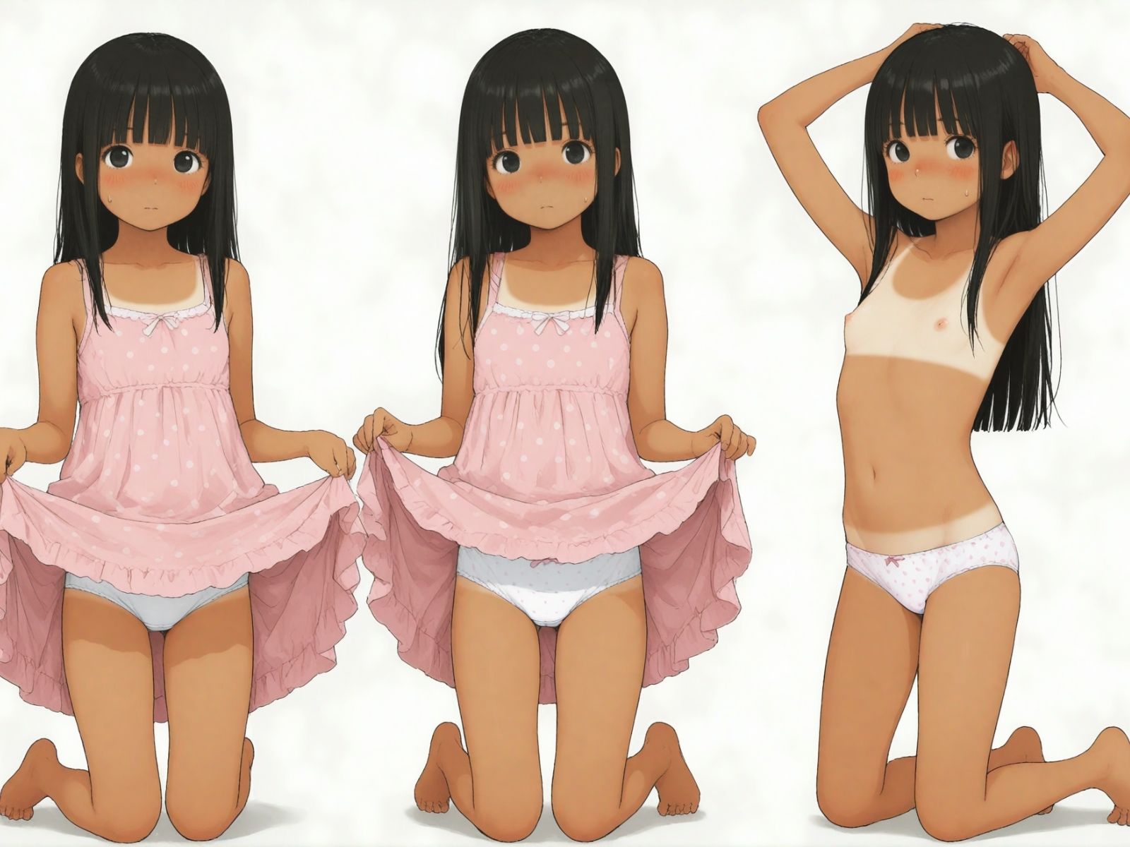 【アニメ＆CG】おまたも日焼けしているか確認されてしまうぷちアイドルたちのビデオ撮影会モ無しの日焼けっ娘400人6