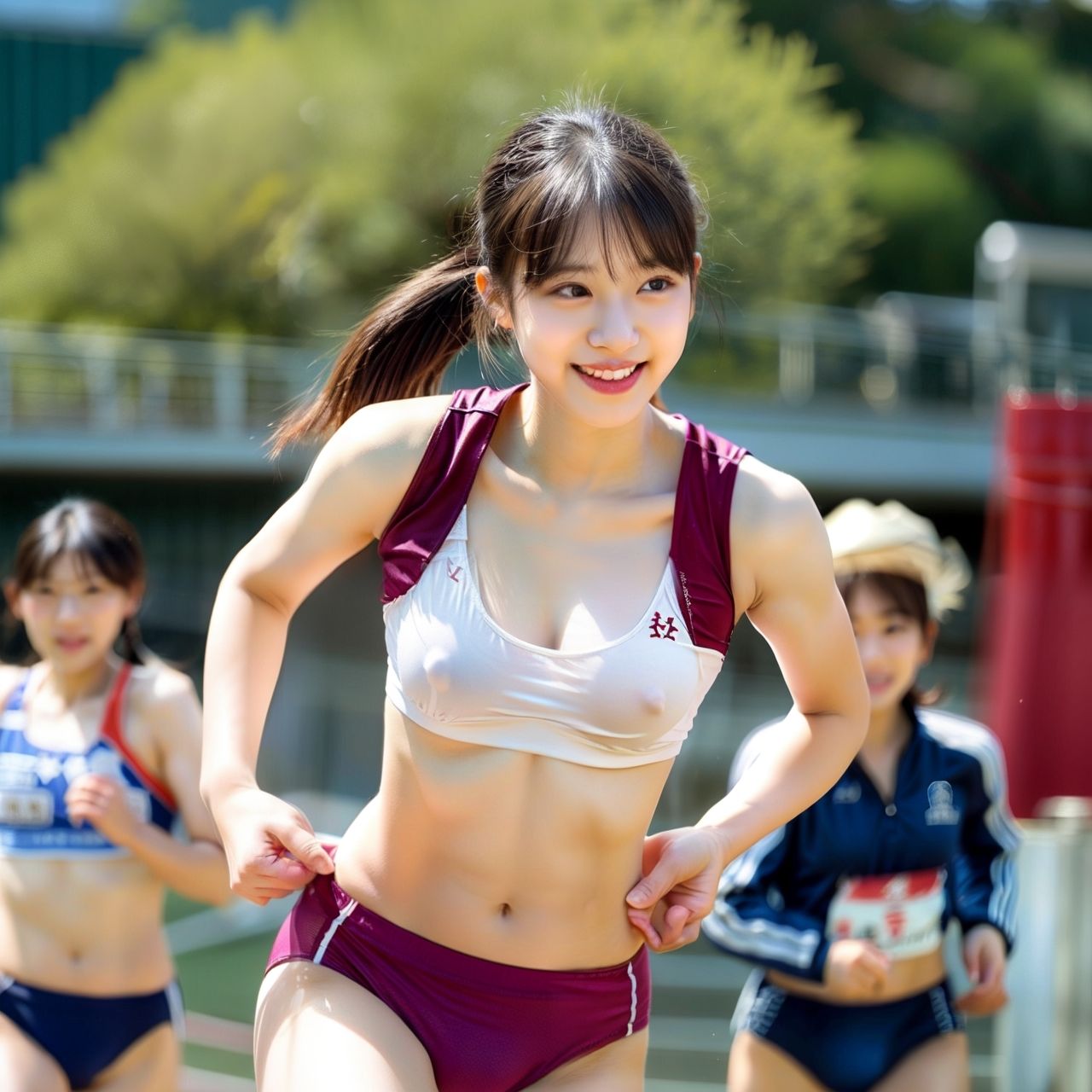 【動画】ブラを着け忘れた巨乳女子の運動会 画像3