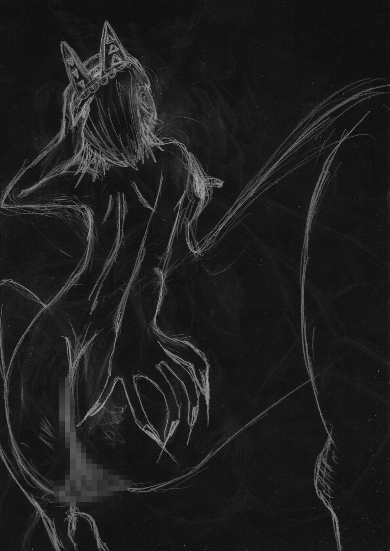 サンプル画像3:黒よりも黒いエロティックホラー黒戯絵集「マネキンポーズ8」(黒納豆) [d_693018]