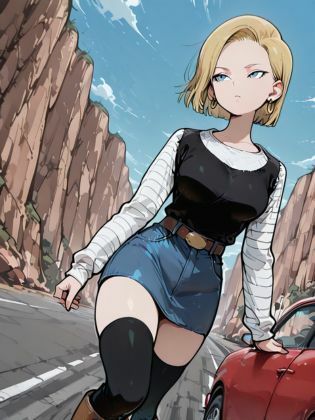 人造人間18号/ Android 18 - デニムスカート/ denim skirt 画像1