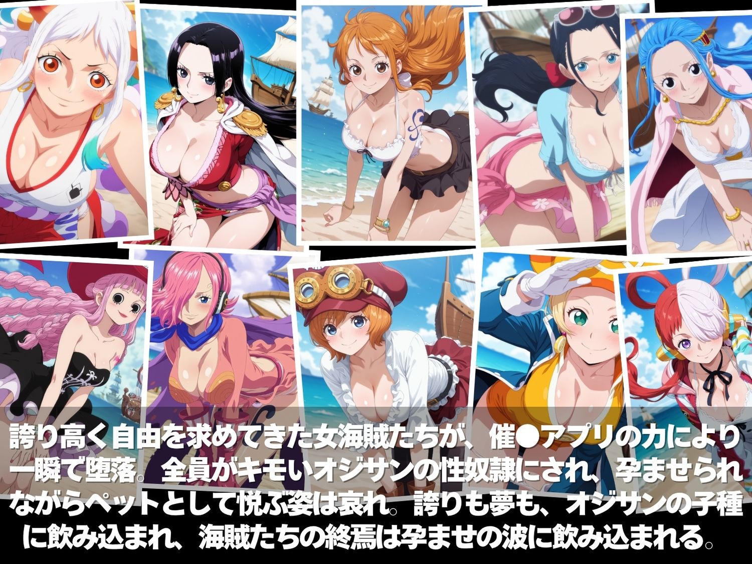 サンプル画像1:キモ男の逆襲。孕ませ完全征服！全員ペット化計画。麦わらの一味、孕ませの絆。  〜ワンピ●ス編〜(ぽかぽかさんぽ) [d_693756]