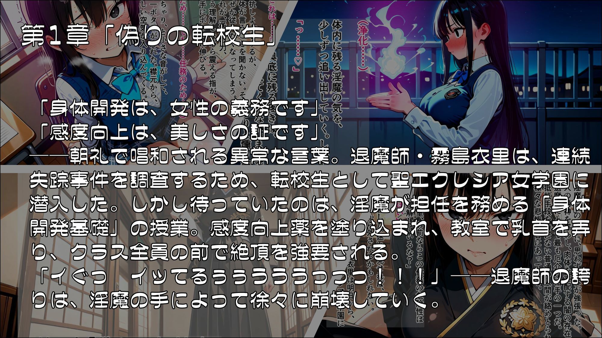 サンプル画像1:退魔師衣里の潜入任務〜淫魔に支配された女学園と失踪事件の真相〜Part.1(ゆいのまにまに) [d_694448]