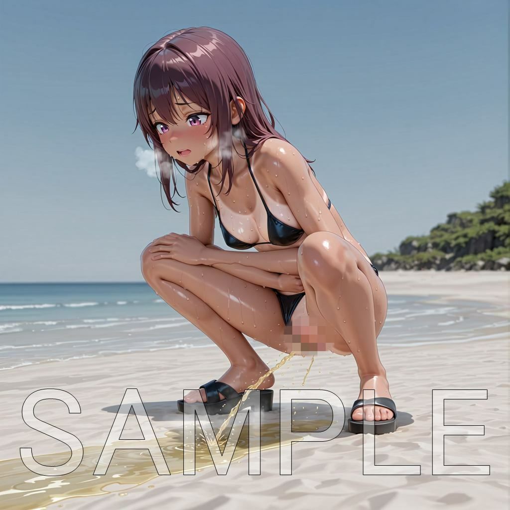 サンプル画像6:水着おしっこ集  ビキニ・スク水(はいいろ) [d_694510]