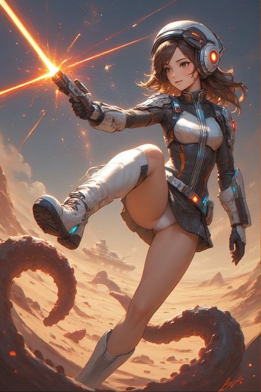 サンプル画像6:女性宇宙パイロット火星触手遭遇撃退パンチラ画像集(榊原大造) [d_694782]