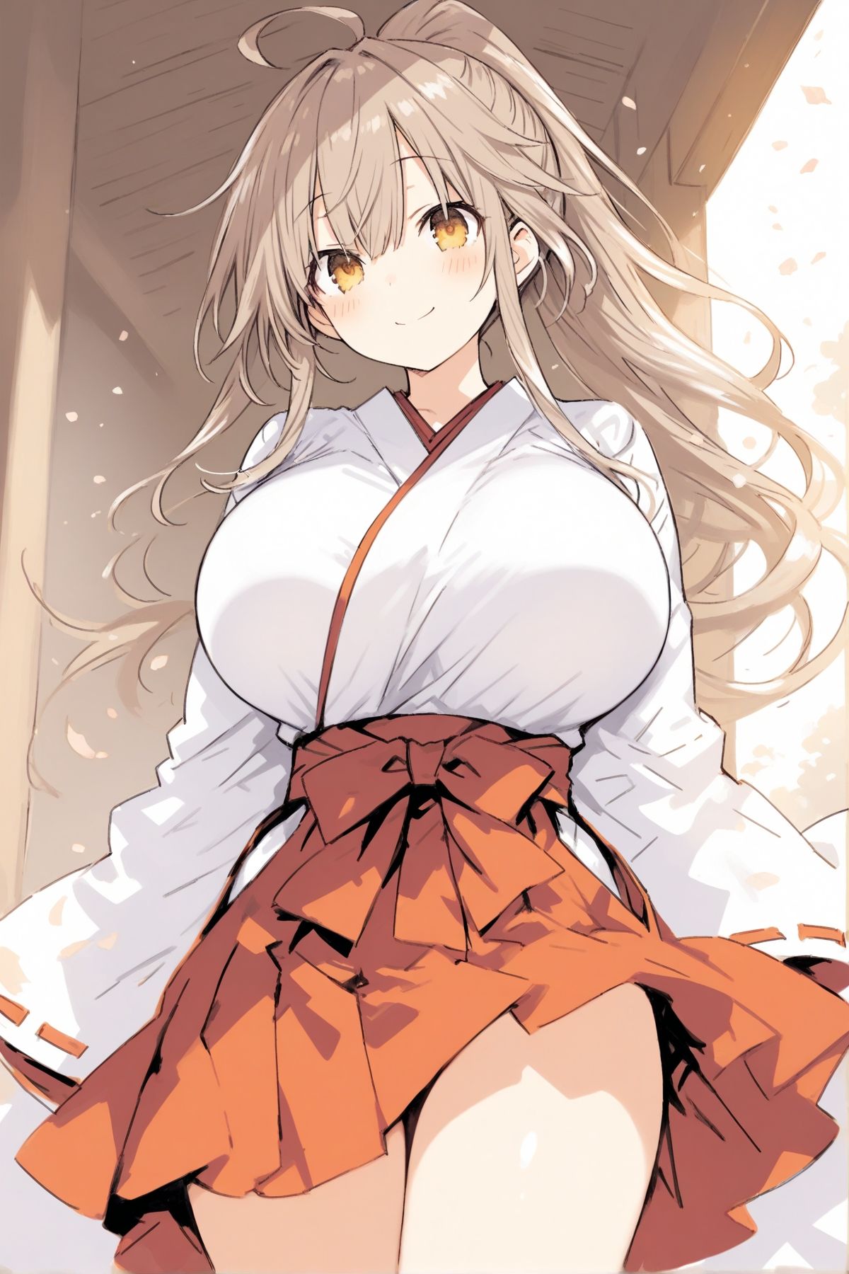 巫女さんのミルクがあふれちゃう！ 画像1