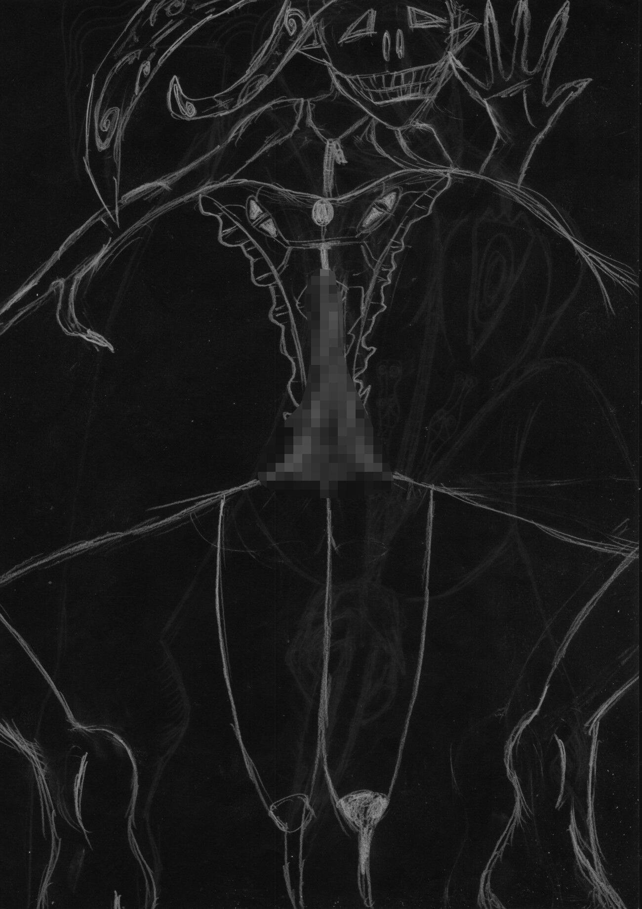 【無料エロ漫画】黒よりも黒いエロティックホラー黒戯絵集「マネキンポーズ9」(黒納豆) d_695416