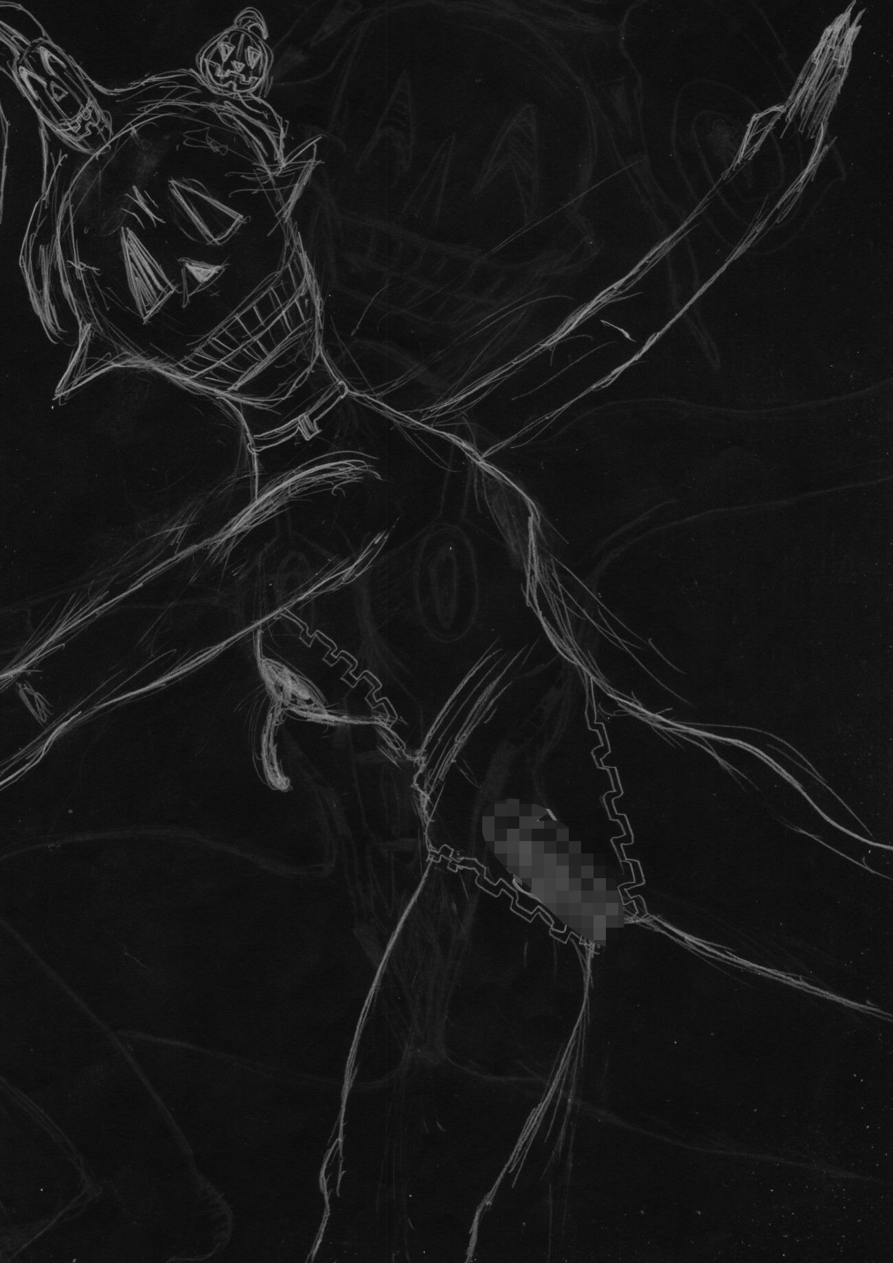 サンプル画像5:黒よりも黒いエロティックホラー黒戯絵集「マネキンポーズ9」(黒納豆) [d_695416]