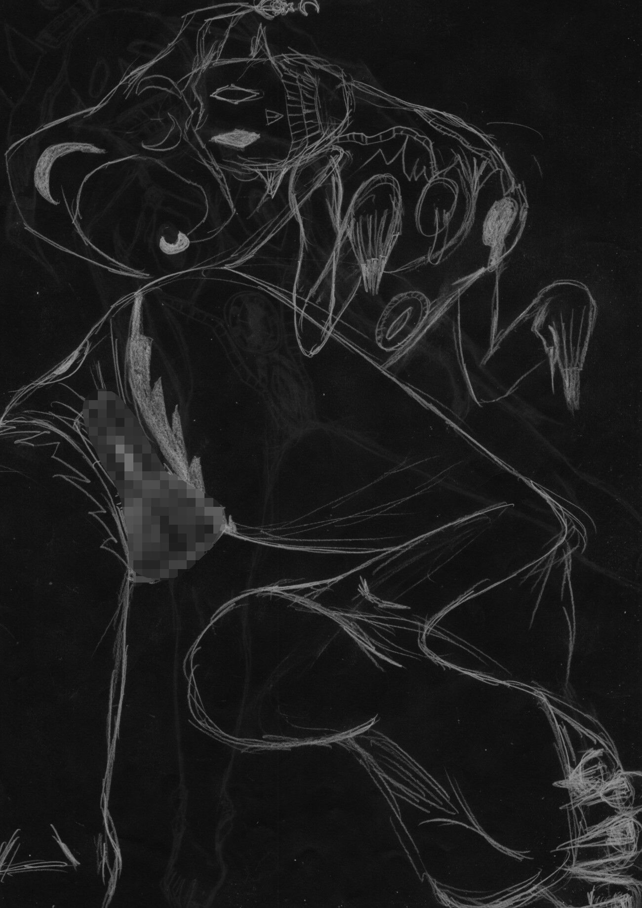 【無料エロ漫画】黒よりも黒いエロティックホラー黒戯絵集「マネキンポーズ9」(黒納豆) d_695416