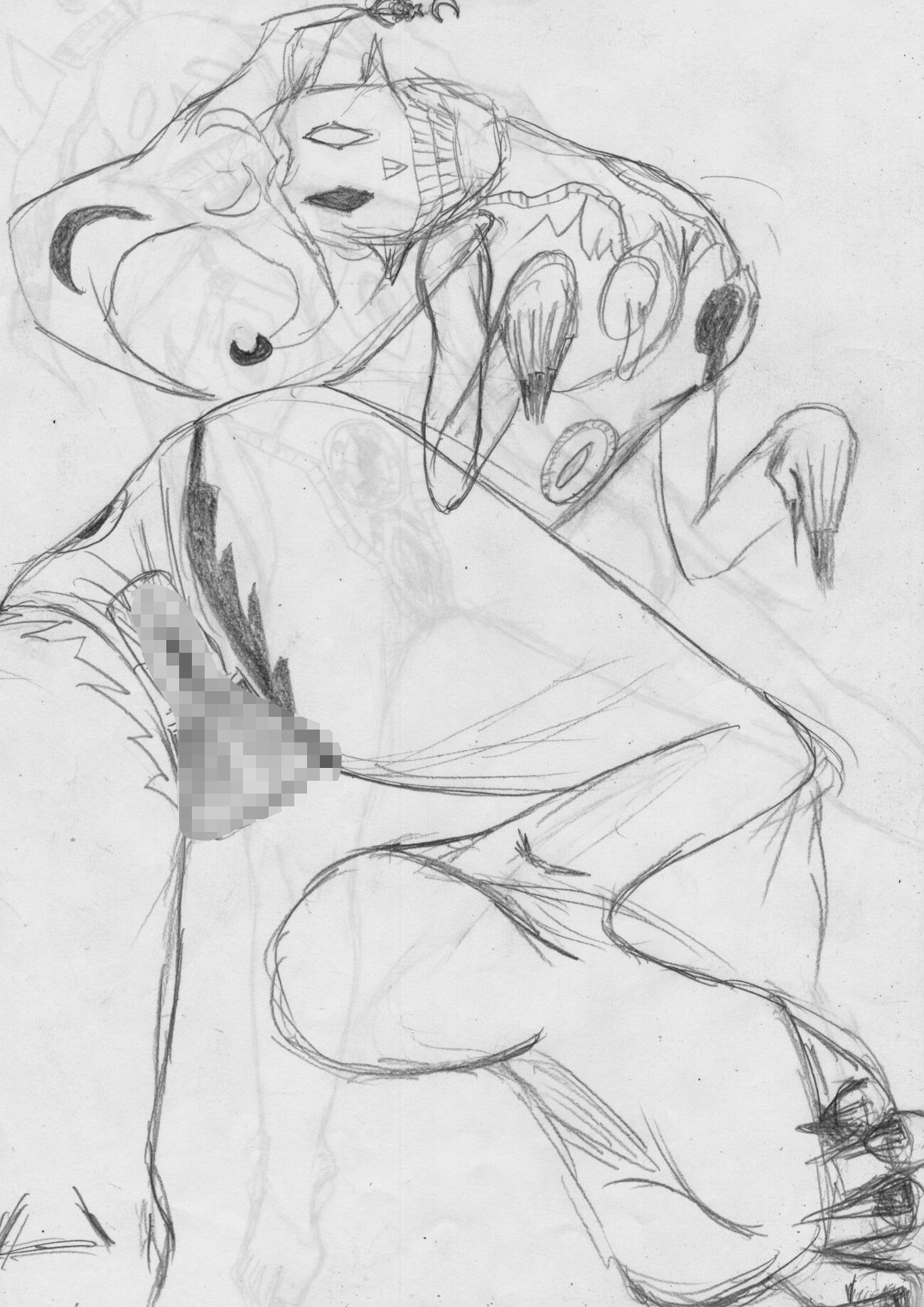 【無料エロ漫画】黒よりも黒いエロティックホラー黒戯絵集「マネキンポーズ9」(黒納豆) d_695416