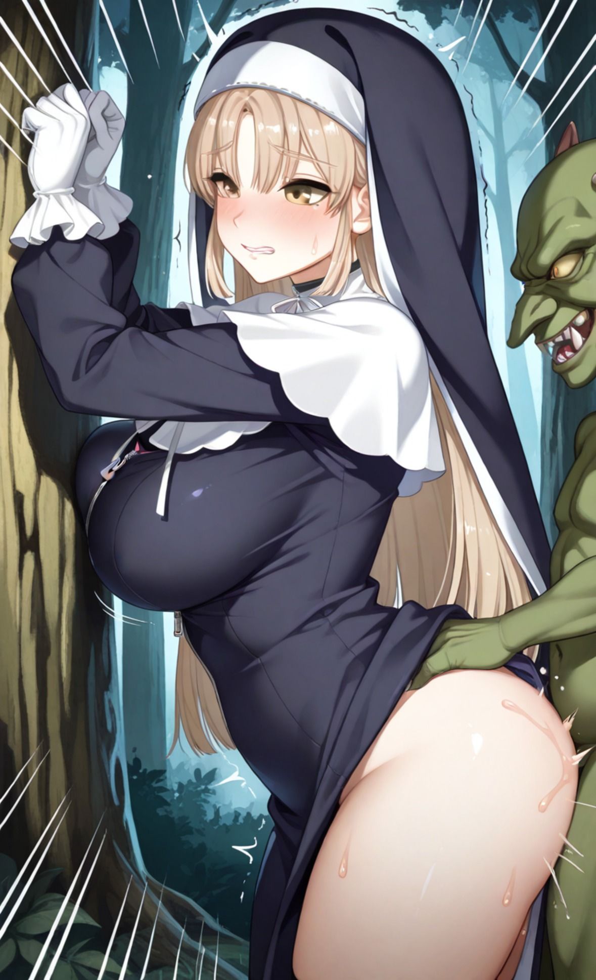 「神様助けてください…」修道女シスター・ク●アがゴブリンに種付けされて孕み袋肉便器に堕ちる話 画像5