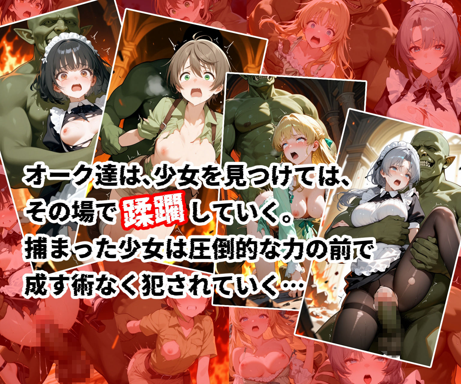 苗床捕獲-蹂躙- オークの襲来!蹂躙されて苗床となった館の少女たち 画像3