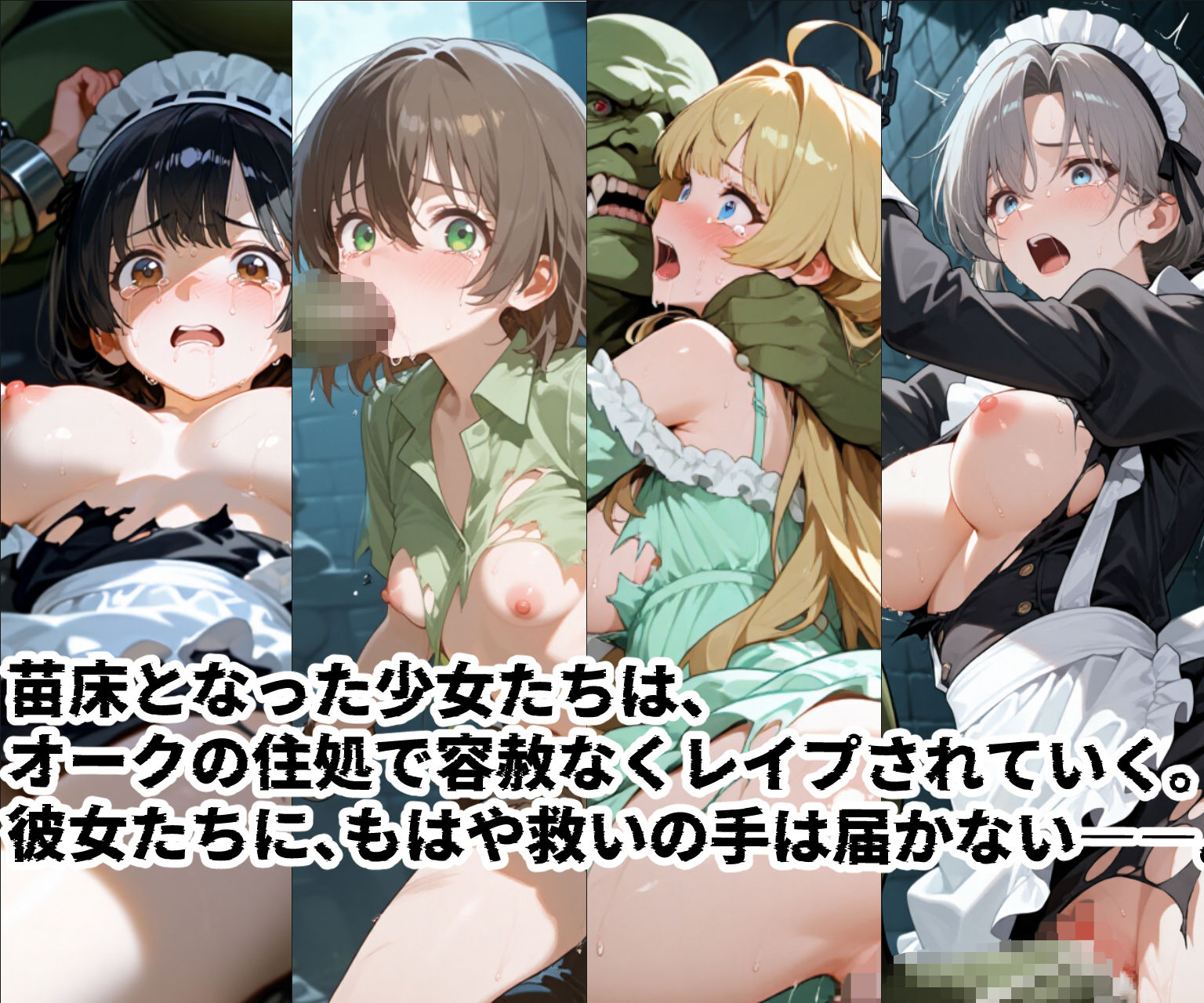 苗床捕獲-蹂躙- オークの襲来!蹂躙されて苗床となった館の少女たち 画像8