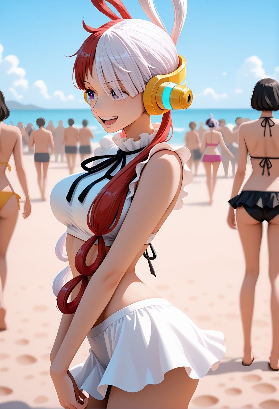 サンプル画像1:歌姫・灼熱ビーチ絶唱 〜昏●の旋律に衣剥がれ、砂浜の絶叫で理性孕む永劫(Studio 虚構) [d_695723]