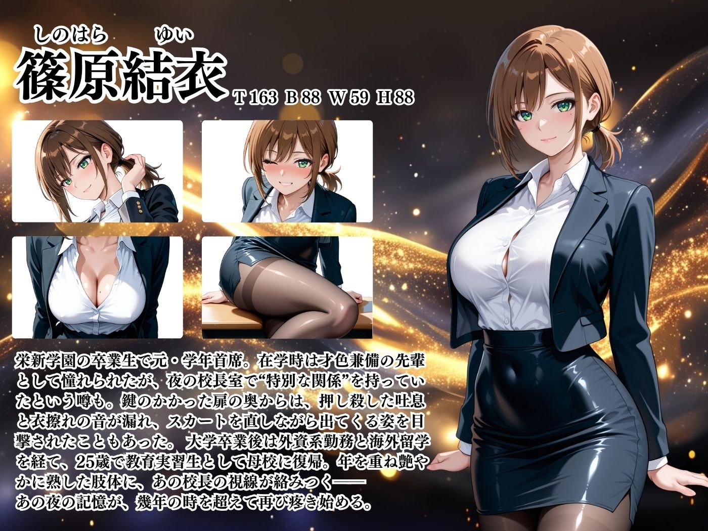 サンプル画像2:【4Kイラスト】1万3000人の生徒を抱いた校長による篠原結衣への性指導（ホテル編）(Re:ライト_栄新学園) [d_695725]