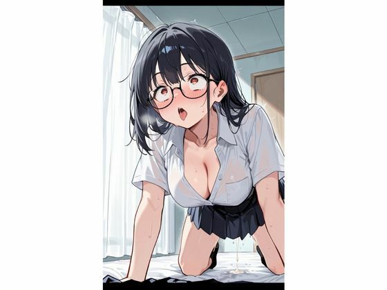 サンプル画像5:眼鏡の淫乱委員長はアヘ顔でイキ潰される(らむね屋) [d_696244]