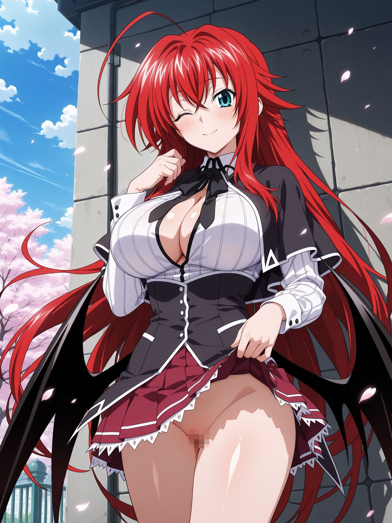 サンプル画像1:淫乱ヒロインはチンポが大好き！ドスケベJKの中出しセックスライフ！リアス編【豪華CG300枚収録】(学園美少女アイドル【AIイラスト】) [d_696370]