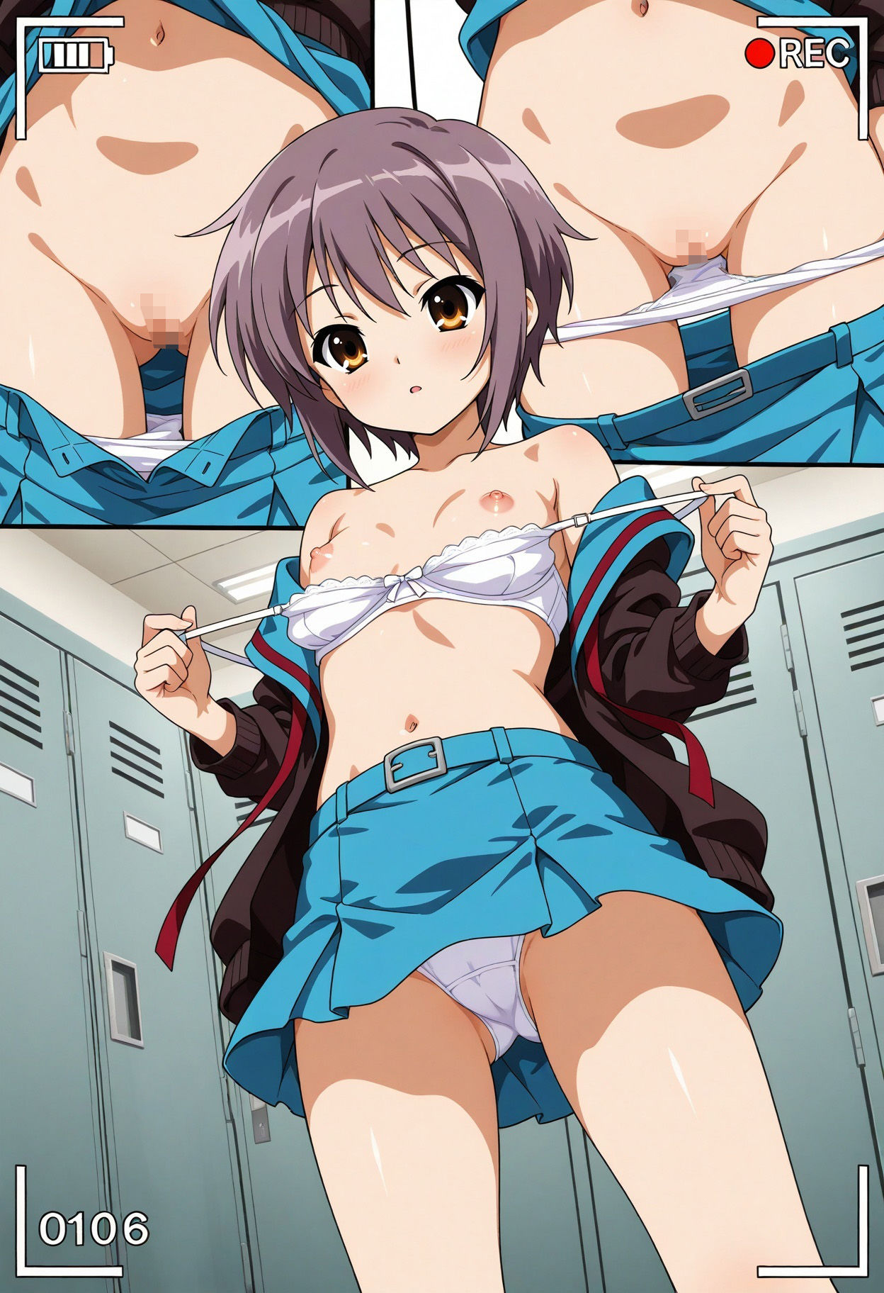 サンプル画像4:スカート内盗撮、着替え盗撮、野ション、野外露出風【長門有希風1】(Lunarith) [d_696531]